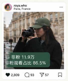 Roya's Hazzys Instagram post with its non-follower reach breakdown